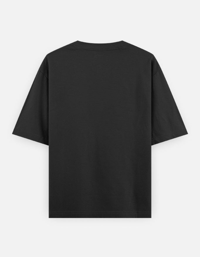 Vighnaharta oversized t-shirt in black, back view