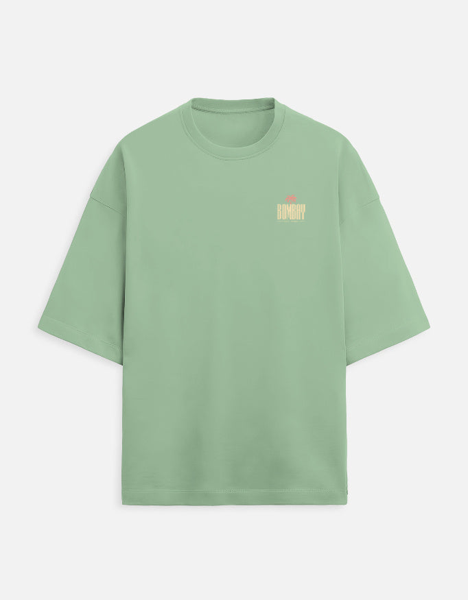 Bombay Palm oversized t-shirt in jade, front chest print